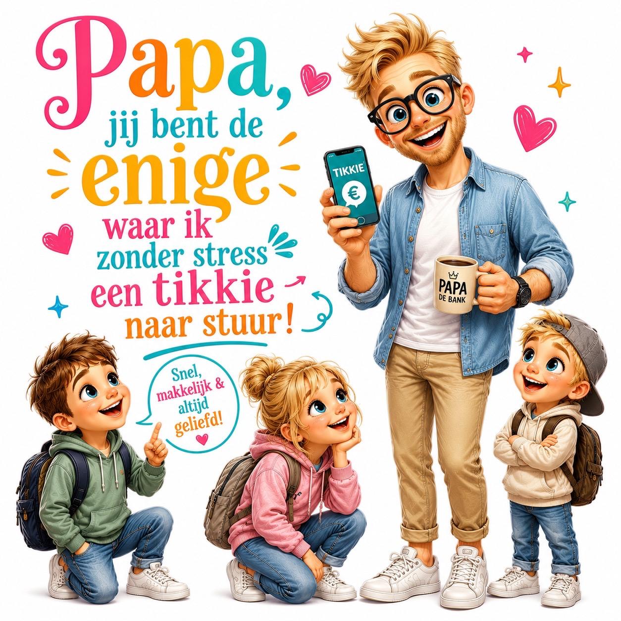 π βPapa, jij bent de enige waar ik zonder stress een tikkie naar stuurβπ
