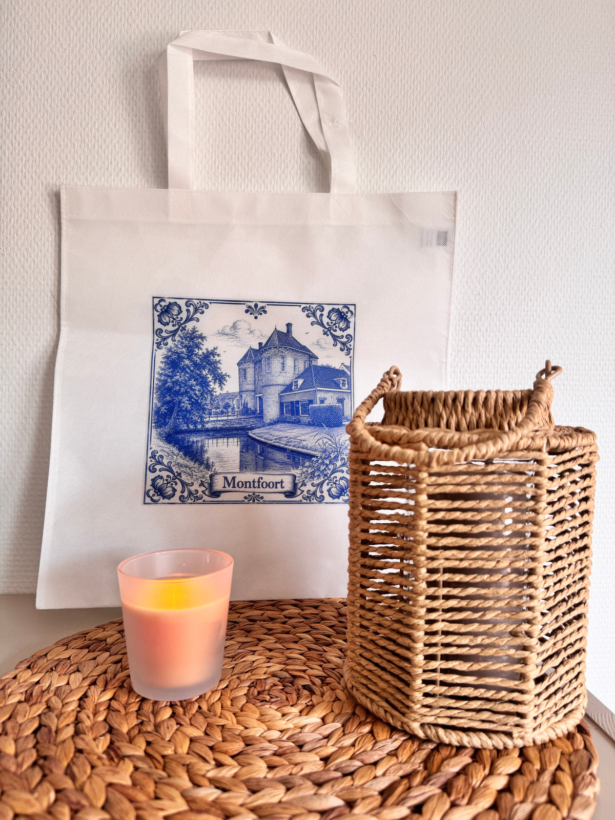 🩵 Delftsblauwe shopper Montfoort – Het Kasteel