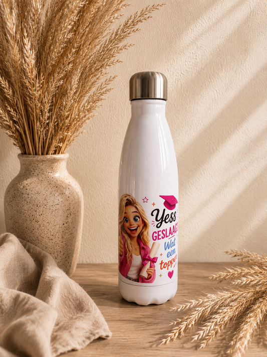 🎓💖 Geslaagd drinkfles – een blijvende herinnering aan een bijzondere mijlpaal! 💖🎓