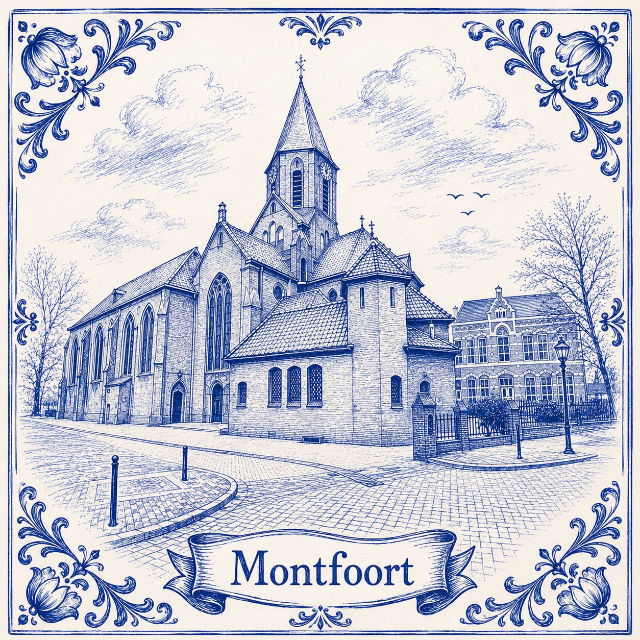 ⛪💙 Katholieke Kerk Montfoort – Delfts blauw🏡✨