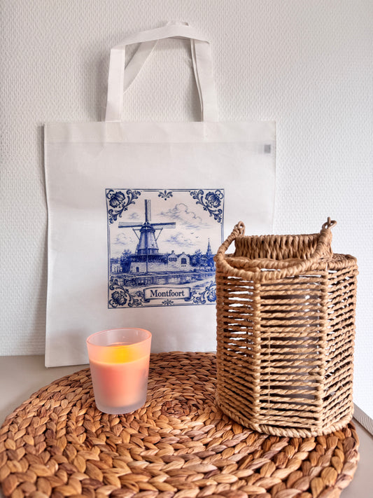 🩵 Delftsblauwe shopper Montfoort – Molen