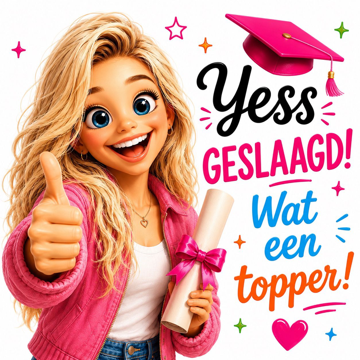 🎓 “Yes Geslaagd! Trots op jou”