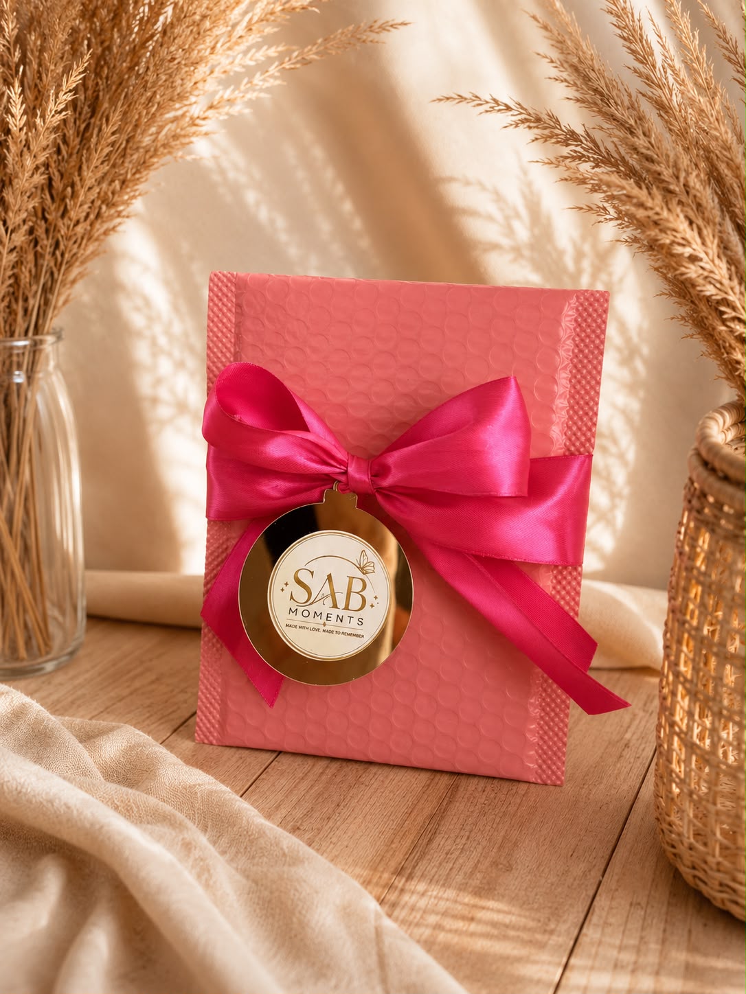 Luxe roze cadeauverpakking voor uw tegeltje 🎀